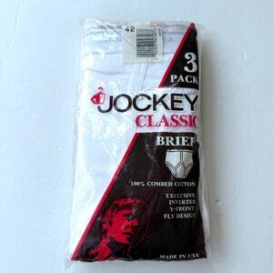 Vtg 1987 New Jockey Mens Classic Underwear Briefs 100% Combed Cotton Size 42 USA